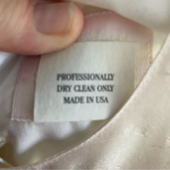 Sara Lene Silk Flower Girl Cream/White Dress Size 4 - Picture 6 of 7